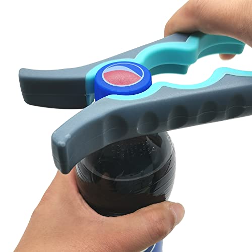 Otstar Jar Opener Bottle Opener and Can Opener for Weak hands, Seniors with Arthritis and Anyone with Low Strength, Mutil Jar Opener Get Lids Off Easily (Blue and Grey)