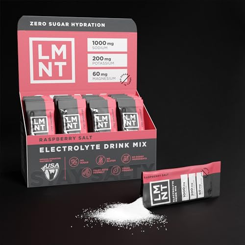 LMNT Zero Sugar Electrolyte Drink Mix Raspberry Salt - 30 Count