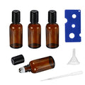 15ml Amber Glass Roller Bottles for Essential Oils, 4 Pack