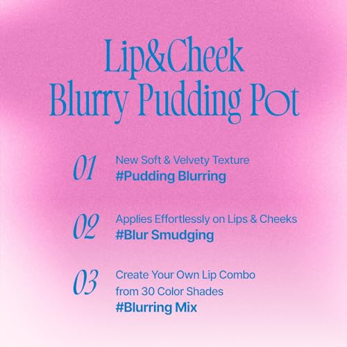 fwee Lip&Cheek Blurry Pudding Pot | Blushed Moment - Crush | Makeup Blush, Buildable Lightweight, Multi-Use Soft Matte Finish | 5g