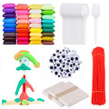 Creative Craft Set with Air Dry Clay, Sporks, Pipe Cleaners & Eyes for Kids & Adults
