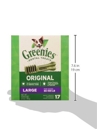 Greenies Original Large Natural Dental Care Dog Treats, 27 oz. Pack (17 Treats)