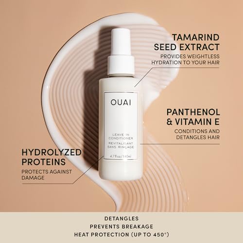OUAI Leave-In Conditioner + Hair Oil Bundle - Hair Styling Products for Frizz Control, Heat Protection, Detangling, and Added Shine - Paraben & Sulfate-Free Hair Care (2 Count, 4.7 Oz/1.5 Oz)