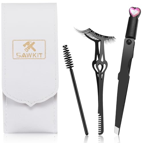 3-in-1 Eyelash Applicator Tool Set with Tweezers & Brush