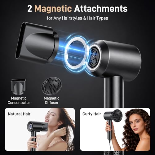 Ionic Hair Dryer with Brushless Motor & Diffuser