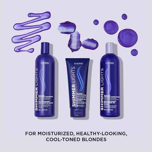 Clairol Professional Shimmer Lights Purple Conditioner | Neutralizes Brass & Yellow Tones | For Blonde, Silver, Gray & Highlighted Hair