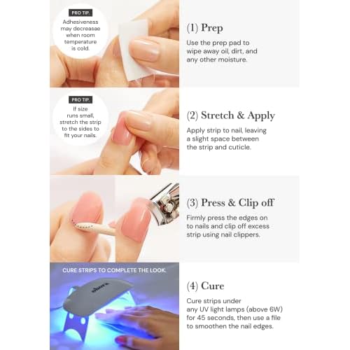 ohora Semi Cured Gel Nail Set of 2 (N Bare Plum & N Cream Rose) - Professional Salon-Quality Nail Care