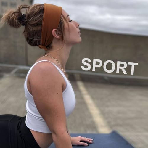 AQOKKA Elastic Headbands for Women - 8 Pack Cotton Sports