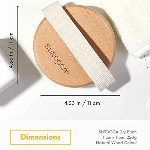 SURDOCA Dry Brushing Body Brush for Lymphatic Drainage, Wet & Dry Body Scrubber, Natural Exfoliating Brush, Pink