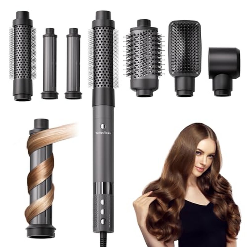 6-in-1 Hair Dryer Brush Set with Auto-Winding Curling Irons