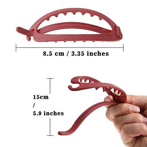 French Concord Hair Clips Claw - 6Pcs Side Slid Flat Hair Clips for Volume Strong Hold No Slip Grip Hair Claw Clips for Women Girls Thick Thin Hair (Matte Oval(Small,3.35 inches))