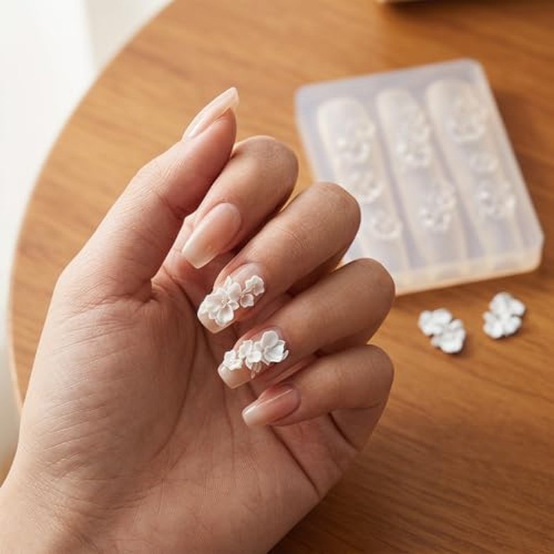 3D Flower Nail Art Silicone Molds - 3pc Reusable Set