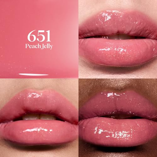 Joocyee Crystal Lip Gloss with Metal Tip Applicator - Hydrating Peach
