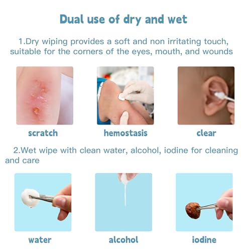 Sterile Wound Care Cotton Balls - 100% Pure Cotton, Individually Packaged