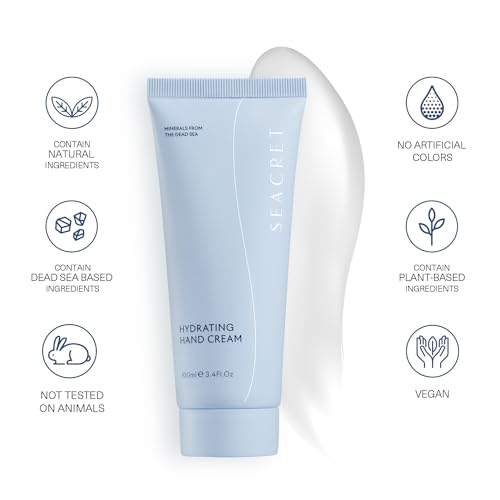 SEACRET Minerals Hand Cream, From The Dead Sea, Shea Butter Deeply Hydrates, Peony Scent, 5.1 Fl Oz / 145 ml