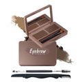 Eyebrow Powder Kit-2 Colors Soft Eye Brow Tinted Powder Palette, Waterproof & Long Lasting Dark/Light Brown Brow Filler, Professional Eyebrow Contour Makeup for Women with Mirror Brow Brush & Razor-1#
