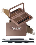 Eyebrow Powder Kit - 2 Colors Waterproof Long Lasting with Mirror & Brush