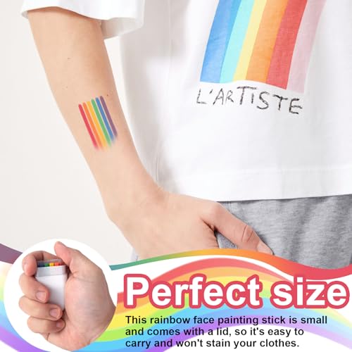 SmallCat Rainbow Face Paint Sticks, 4-Pack Water-Based Festival Makeup
