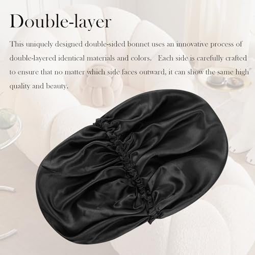 Double Layer Satin Bonnet for Women - Hair Care Sleep Cap