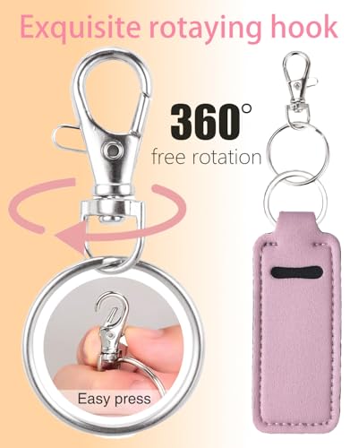Chapstick Holder Keychain - 12 Pack Lipstick & Lip Balm Organizer