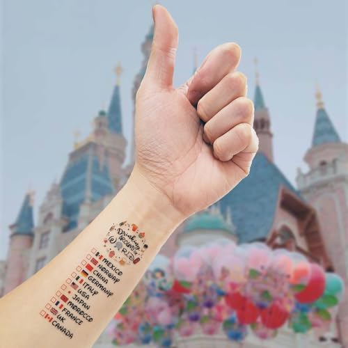 Epcot Drink Around World Tattoo - 8-Pack Global Designs