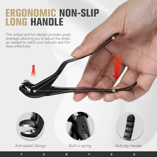 Ergonomic Long Handle Nail Clippers for Thick Toenails