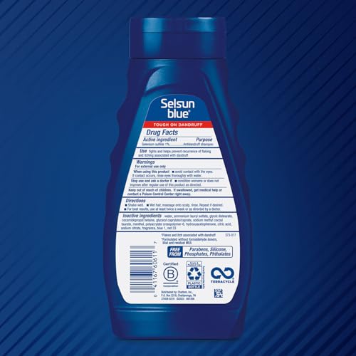 Selsun Blue Men's Care Medicated Antidandruff Shampoo, Maximum Strength Scalp Treatment With Selenium Sulfide, 11 fl. oz.