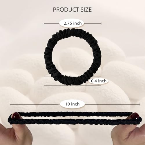 Mulberry Silk Scrunchies 22 Momme (4 Pack) - Hair Elastics for Women