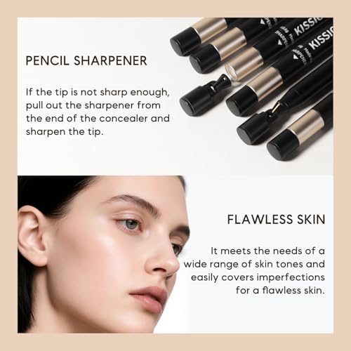KISSIO Concealer Pencil - Waterproof Under Eye Cover, Shade 02