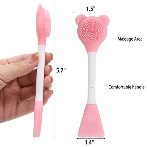 Tbestmax Manual Facial Brush Skin Cleansing Cleaner, Silicone Facial Scrubber, 2-in-1 Skin Care Face Wash for Deep Pore Exfoliation Massaging 10 Pcs