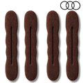 Styla Hair Foam Bun Maker - 4 Pack Large Brown Sponge Shaper