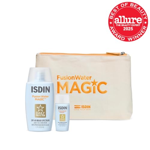 ISDIN¡¯s Amazon gift set sets you up to be protected from photoaging - at home & on the go, with a FWM 50ML & FWM 10ML in a cute makeup bag