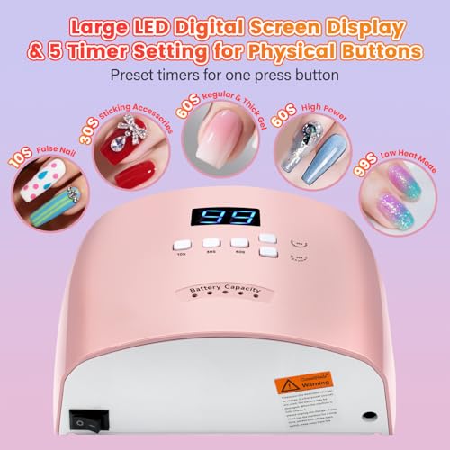 66W Cordless UV LED Nail Lamp with Smart Sensor