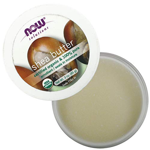 NOW Foods Solutions, Certified Organic Shea Butter, Moisturizer For Rough And Dry Skin, Travel Size, 3-Ounce