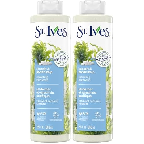 St. Ives Sea Salt & Pacific Kelp Exfoliating Body Wash 22 Fl Oz (Pack of 2)