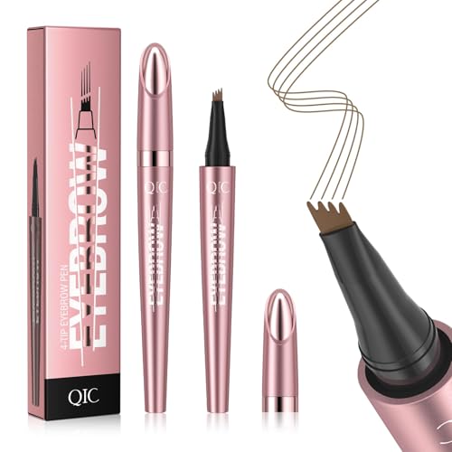 QIC 4-Tip Microblading Eyebrow Pen - Waterproof Light Brown