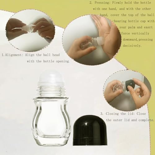 2 Pcs 30ml Glass Oval Roll-On Bottles - Refillable Perfume & Essential Oil Containers