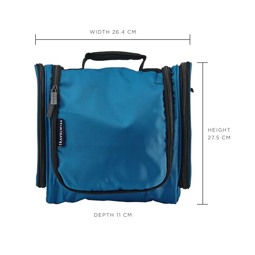 TravelWise Hanging Toiletry Bag, Travel Toiletry Organizer, Blue