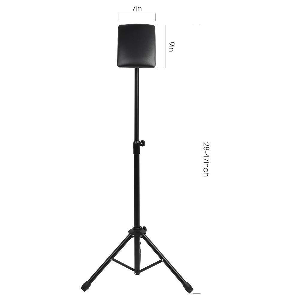 Armrest, Height Adjustable Tripod Arm Stand Foldable Foam Pad Arm Bar Leg Rest Studio Stand Workstation with PU Leather Pad for Studio Salon Supplies Tool