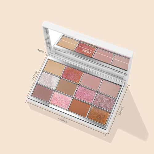 Highly Pigmented Chameleon Eyeshadow Palette, 12 Colors Sparkle Creamy Duo Chrome Multidimensional Eye Shadow Pallet, Long-Wearing Formula,easily blendable,Vegan & Cruelty Free (#02)