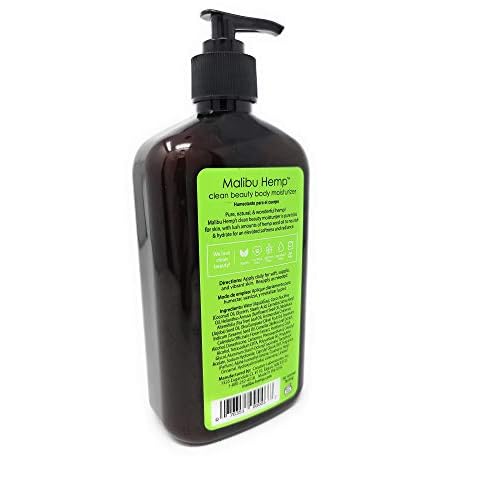 Malibu Hemp New Body Moisturizer Pure Hemp Bliss Naturally Clean Beauty 18 FL OZ (530ML) Vegan, Paraben Free, Gluten Free, Dye Free, Aways Cruelty Free