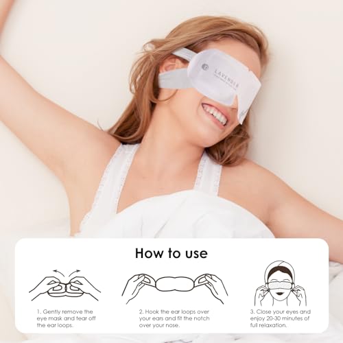 Ditoi Steam Eye Masks, Rich Hyaluronic Acid Heated Lavender Eye Mask, Disposable SPA Sleep Eyes Mask, Relieving Dry Eyes, Dark Circles and Puffiness, 10 Packs