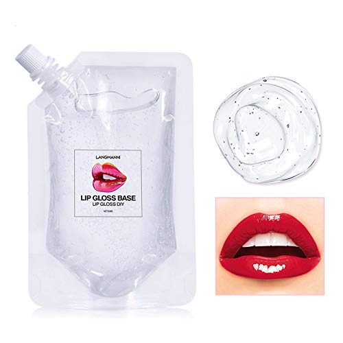 BestLand 2Pack DIY Homemade Moisturizing Lip Gloss Base, Lip Makeup Primer Basic Lipstick Material, Natural Non-stick Clear Lip Gloss Base Making Lip Gloss Supplies, 2Pack 100ml (Transparent)