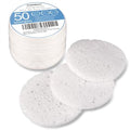 50-Count White Cellulose Facial Sponges for Cleansing & Makeup Removal