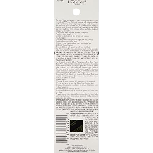 L'Oreal Paris Brow Stylist Frame and Set, Warm Brunette, 0.08 oz.