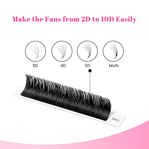 TDANCE Easy Fan Lash Extensions 0.07mm D Curl 14-19mm