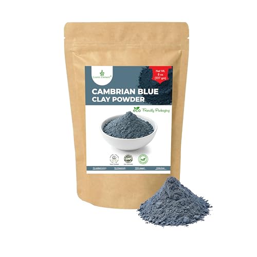 Cosmic Element Cambrian Blue Clay Mask Powder | Blue Cambrian Clay from Russia for Face, Hair & Body | Natural Blue Clay Mask for Exfoliating & Detoxifying Care | Gentle Mineral Formula (8 oz)