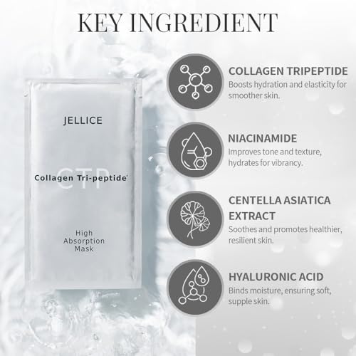 High-Absorption Collagen Face Mask ? Premium Japanese Sheet Mask with Collagen Tripeptides, Hyaluronic Acid, Niacinamide & Botanicals ? Firming, Smoothing, Hydrating ? 4 Pack