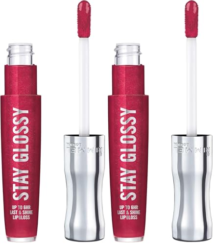 Rimmel Stay Glossy Lip Gloss - Non-Sticky Formula, .18oz (2-Pack)