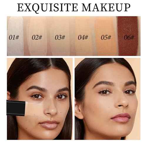 O'CHEAL Face Foundation Contour Stick Long-wear Lightweight Brighten Stick Blemish Contouring Face Concealer Beauty Makeup 04#WHEAT